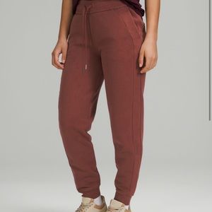 Lululemon scuba high rise jogger. Worn once. Color: smoky red. Size 2